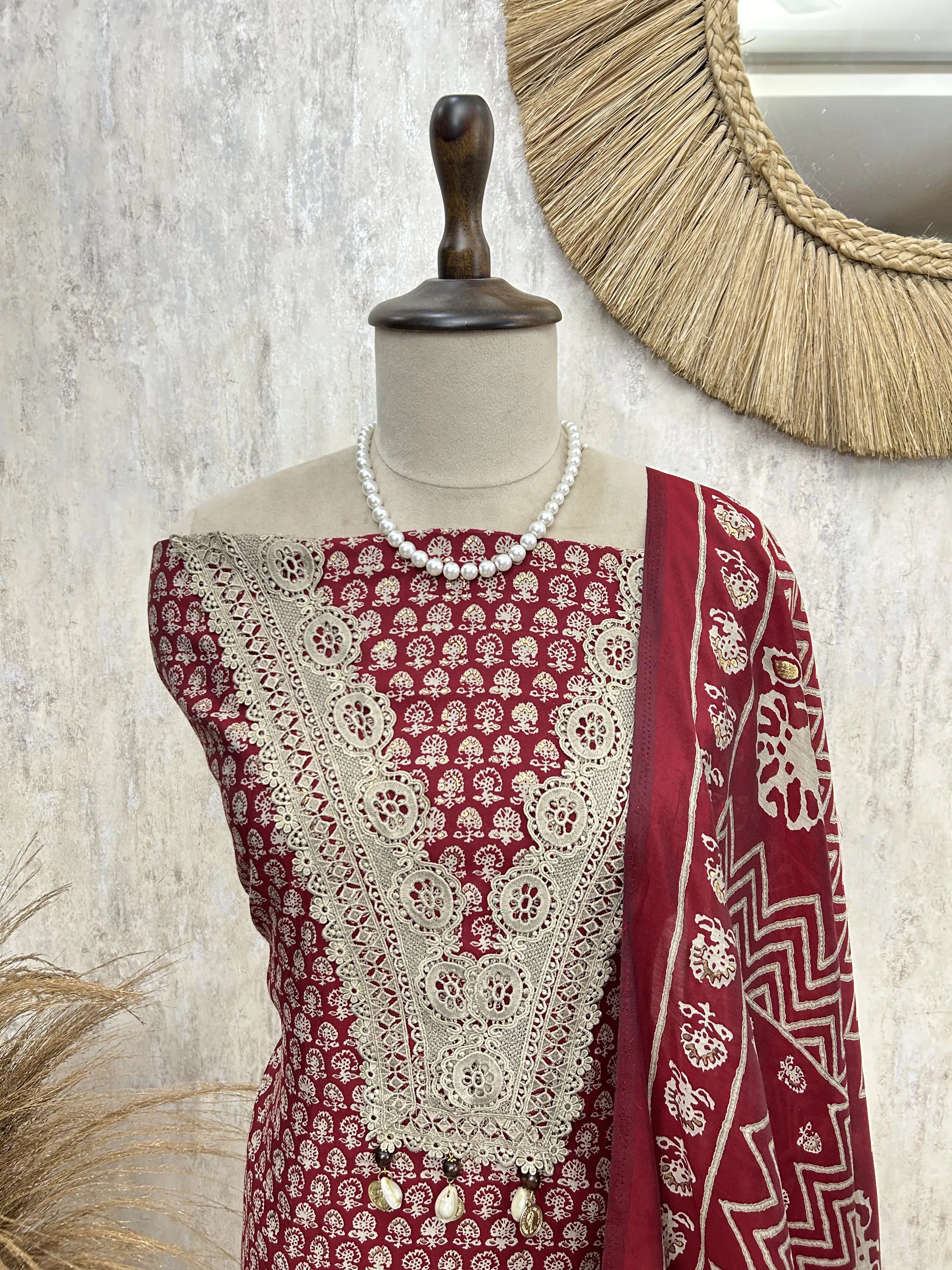 Nazakat in Indigo Unstitched  Suit