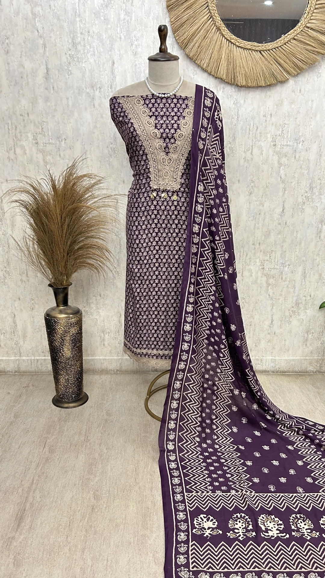 Nazakat in Indigo Unstitched  Suit