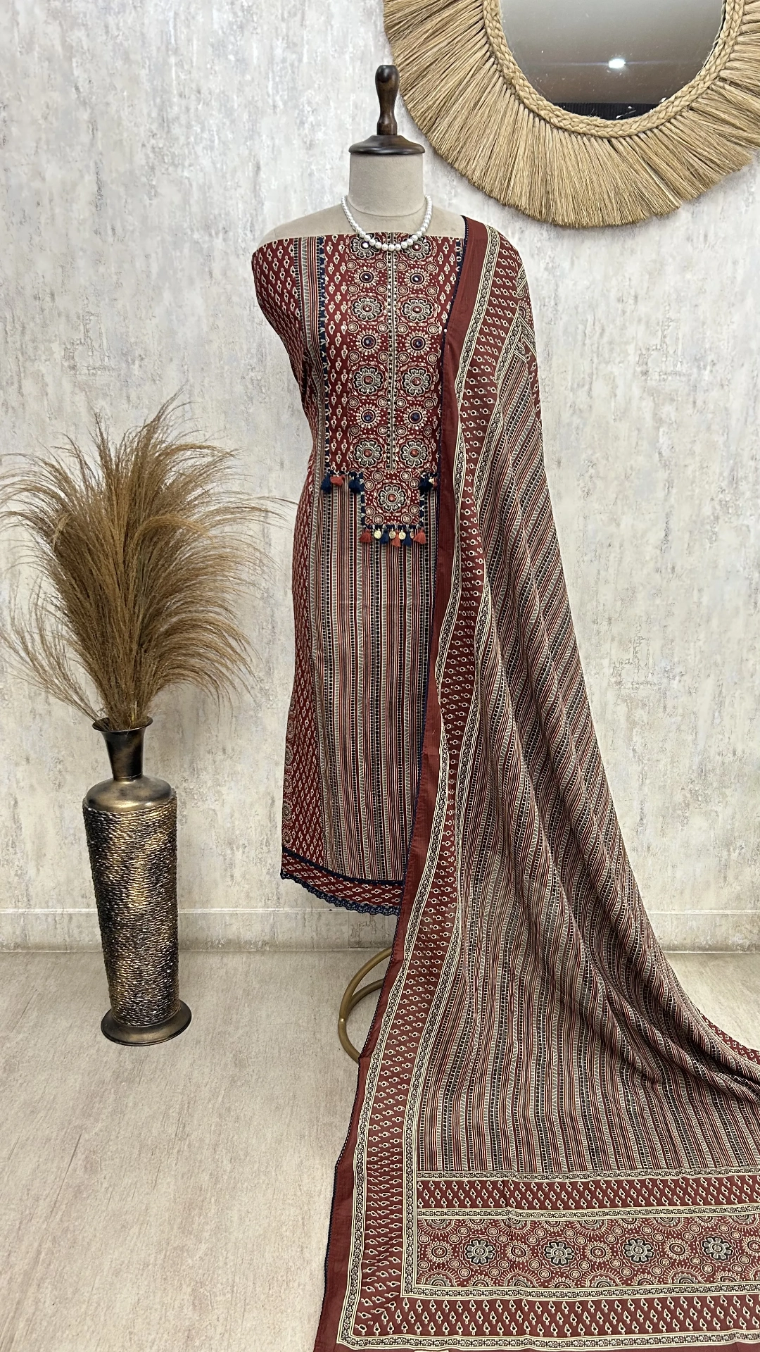 Ajrakh Grace Unstiched Suit