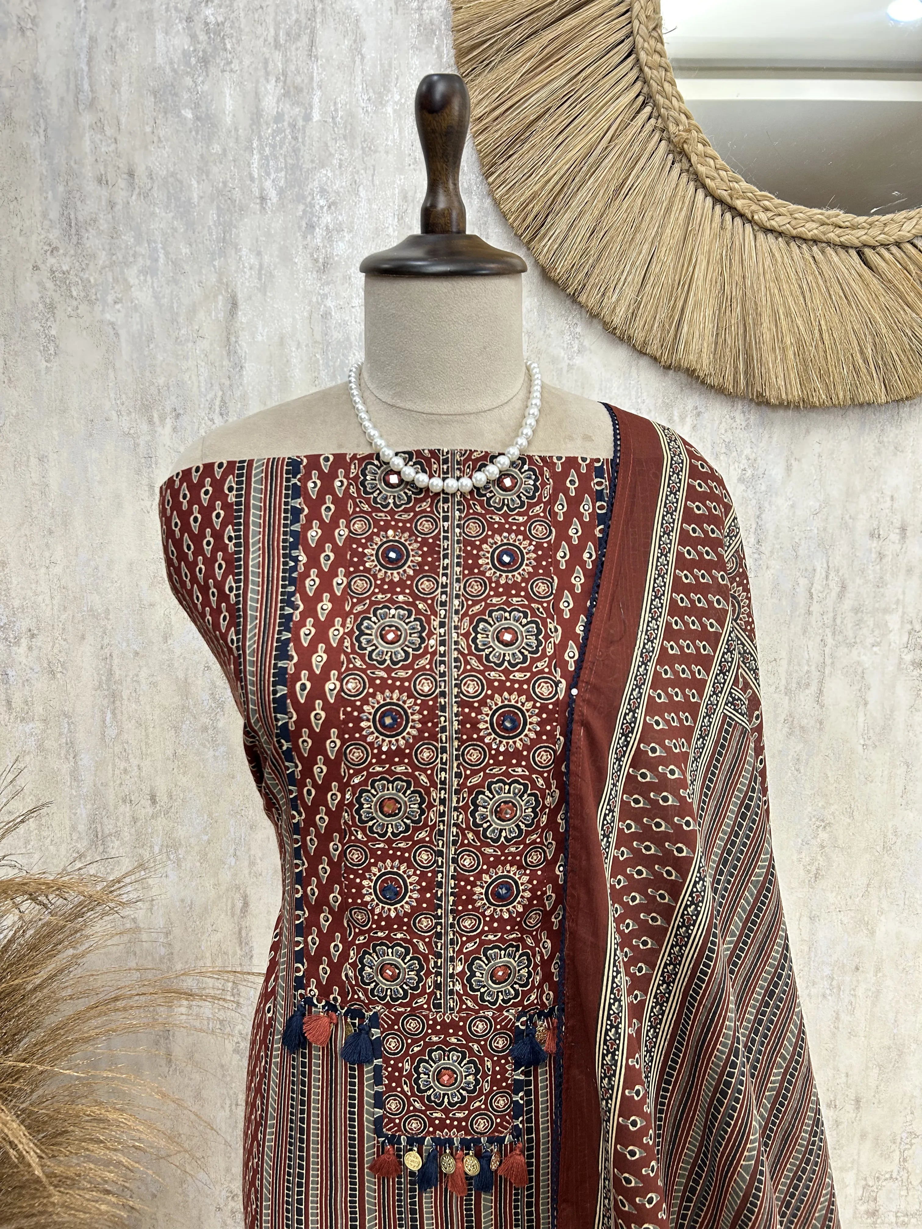 Ajrakh Grace Unstiched Suit