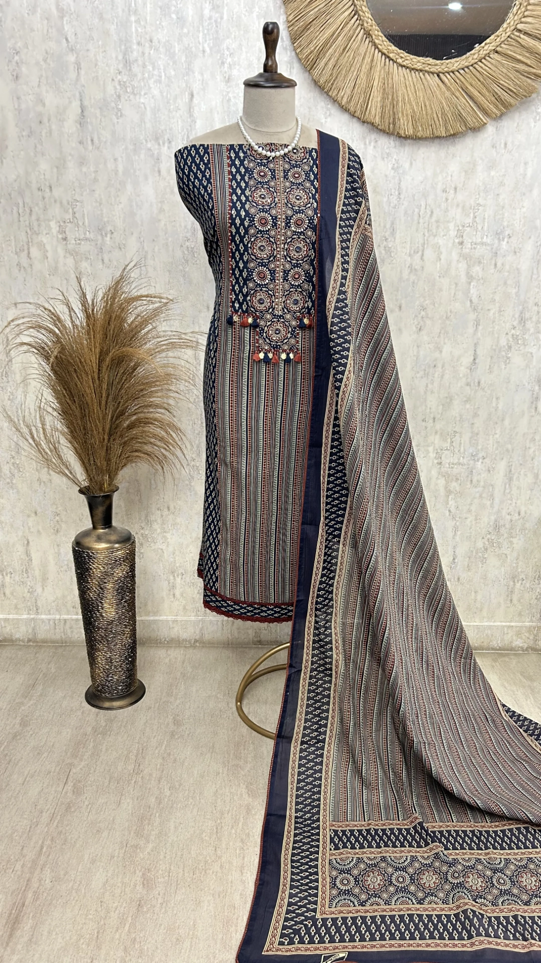 Ajrakh Grace Unstiched Suit