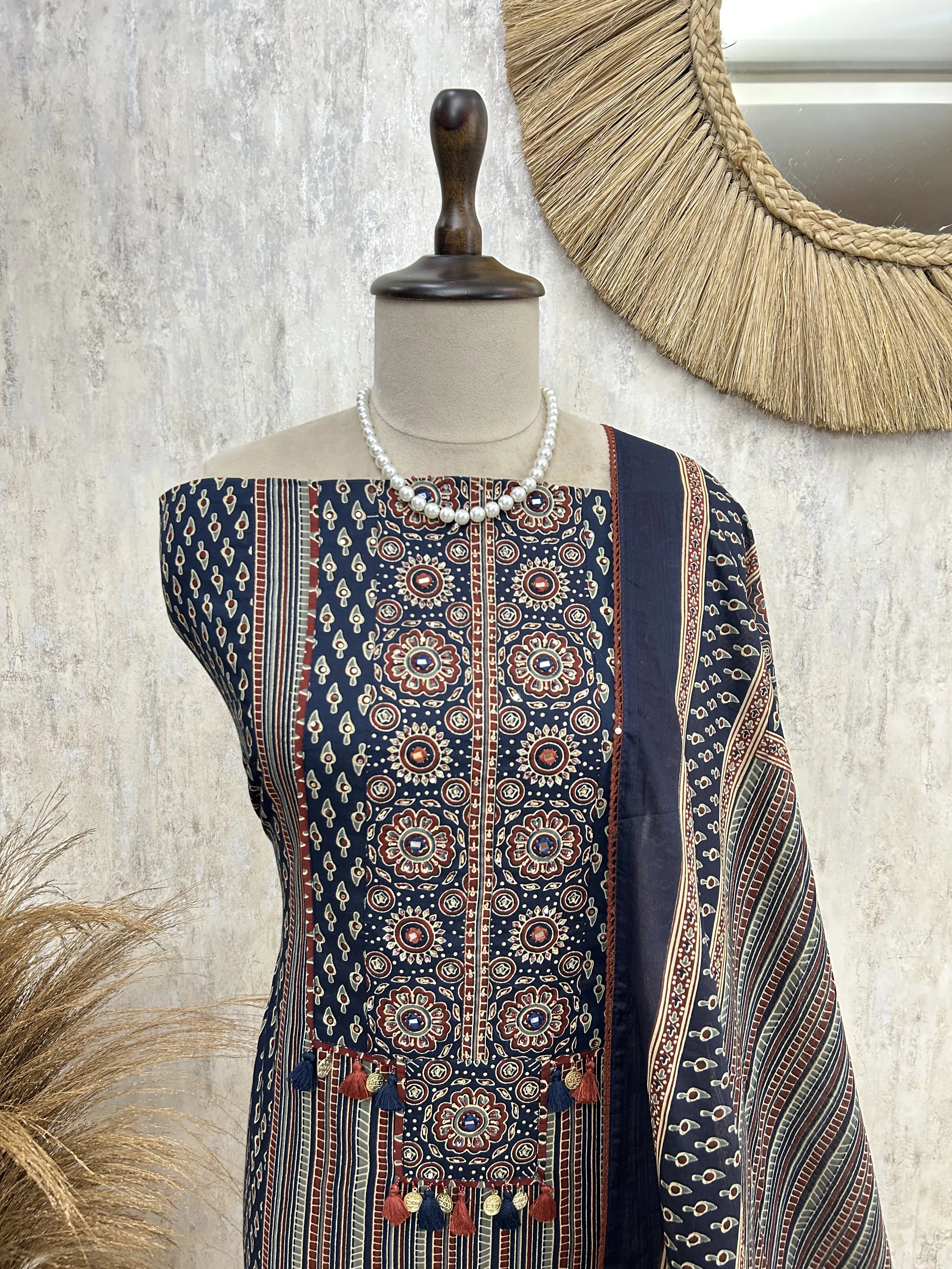 Ajrakh Grace Unstiched Suit