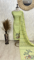 Serene Aqua Charm Unstitched Suit