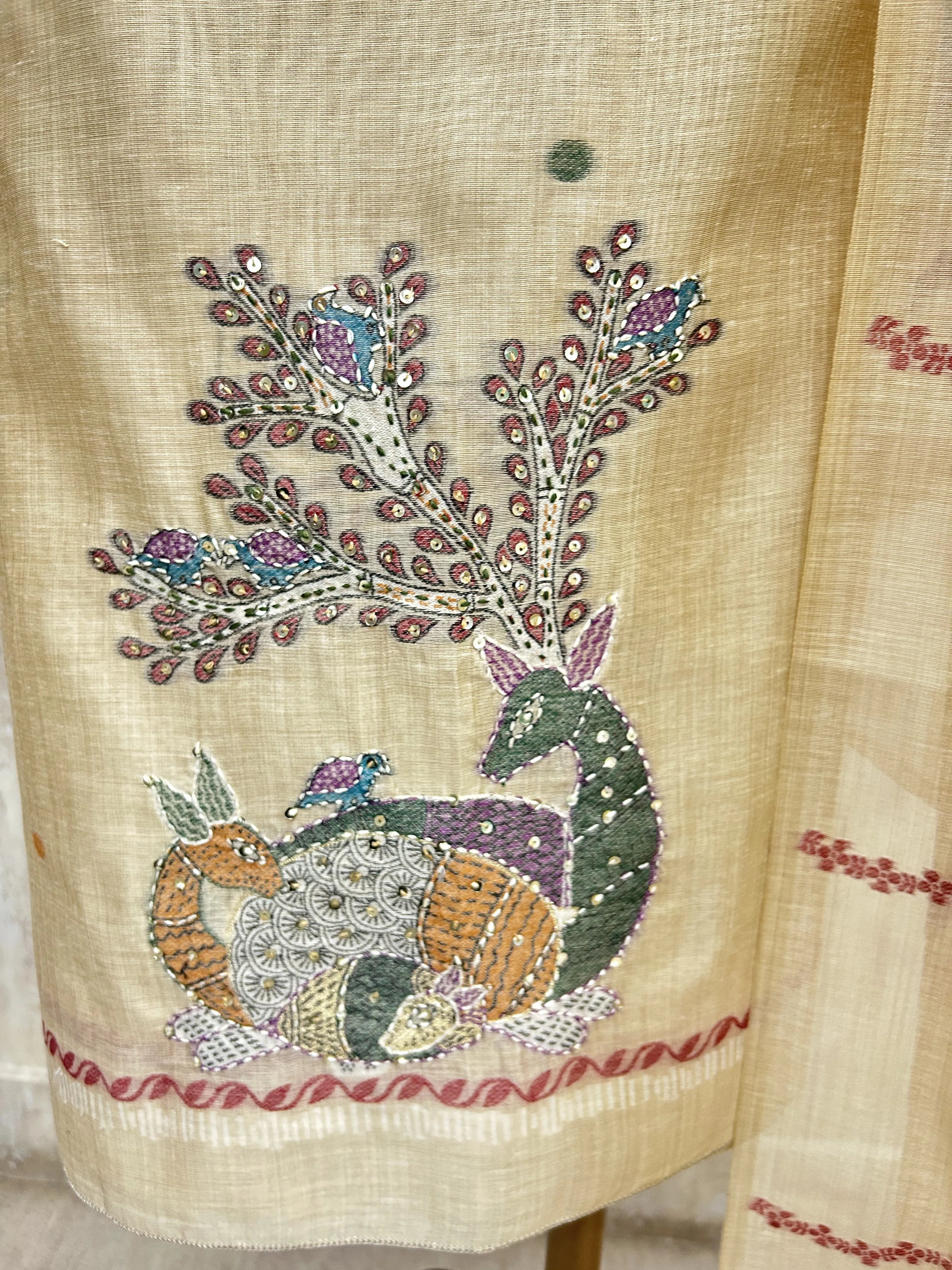 Serene Aqua Charm Unstitched Suit