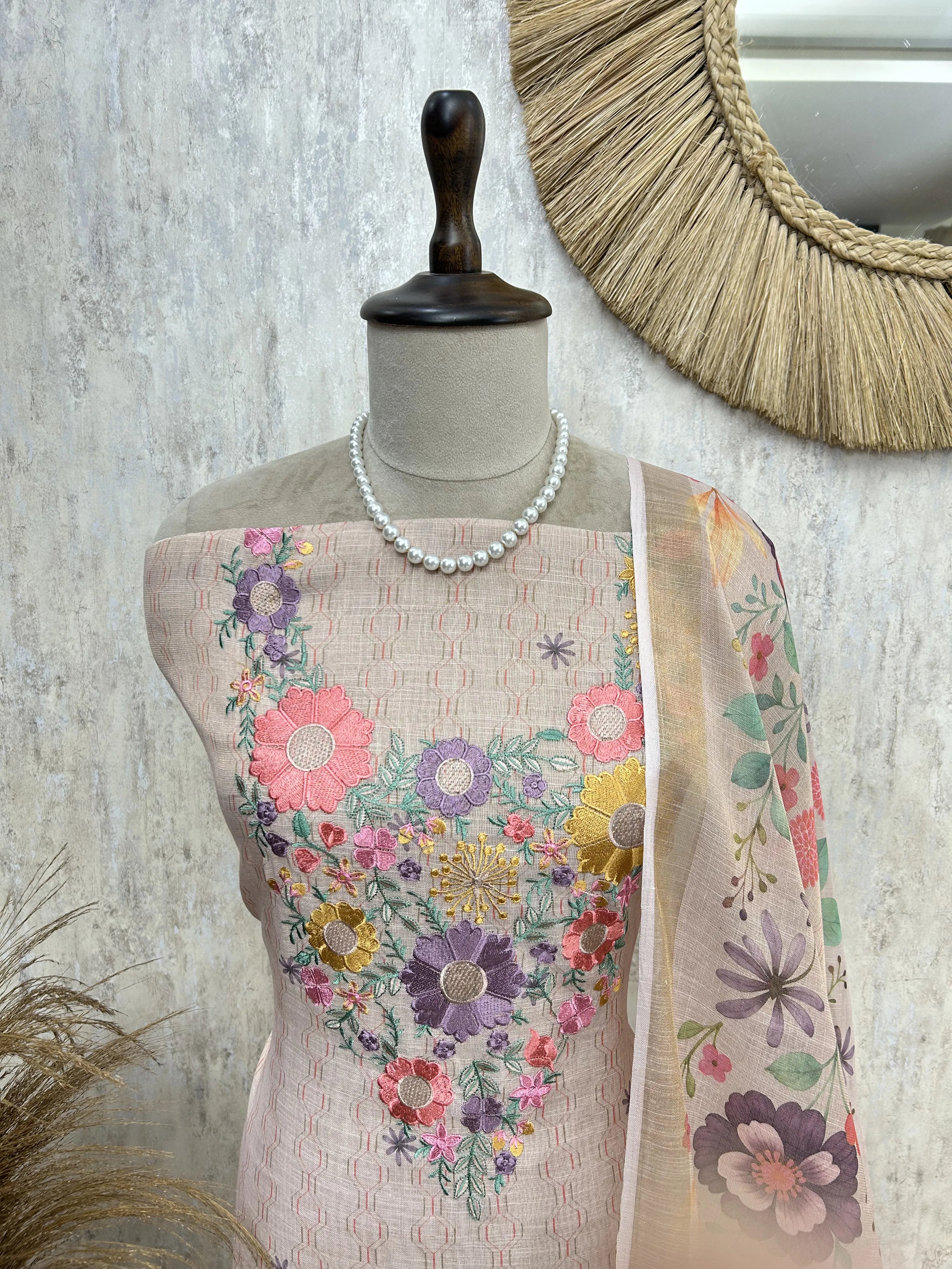 Blooming Grace Ensemble Unstitched Suit