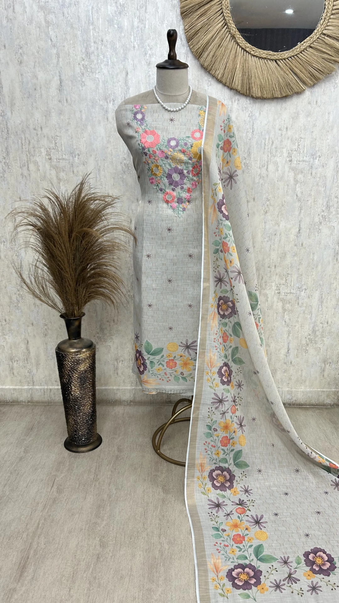 Blooming Grace Ensemble Unstitched Suit