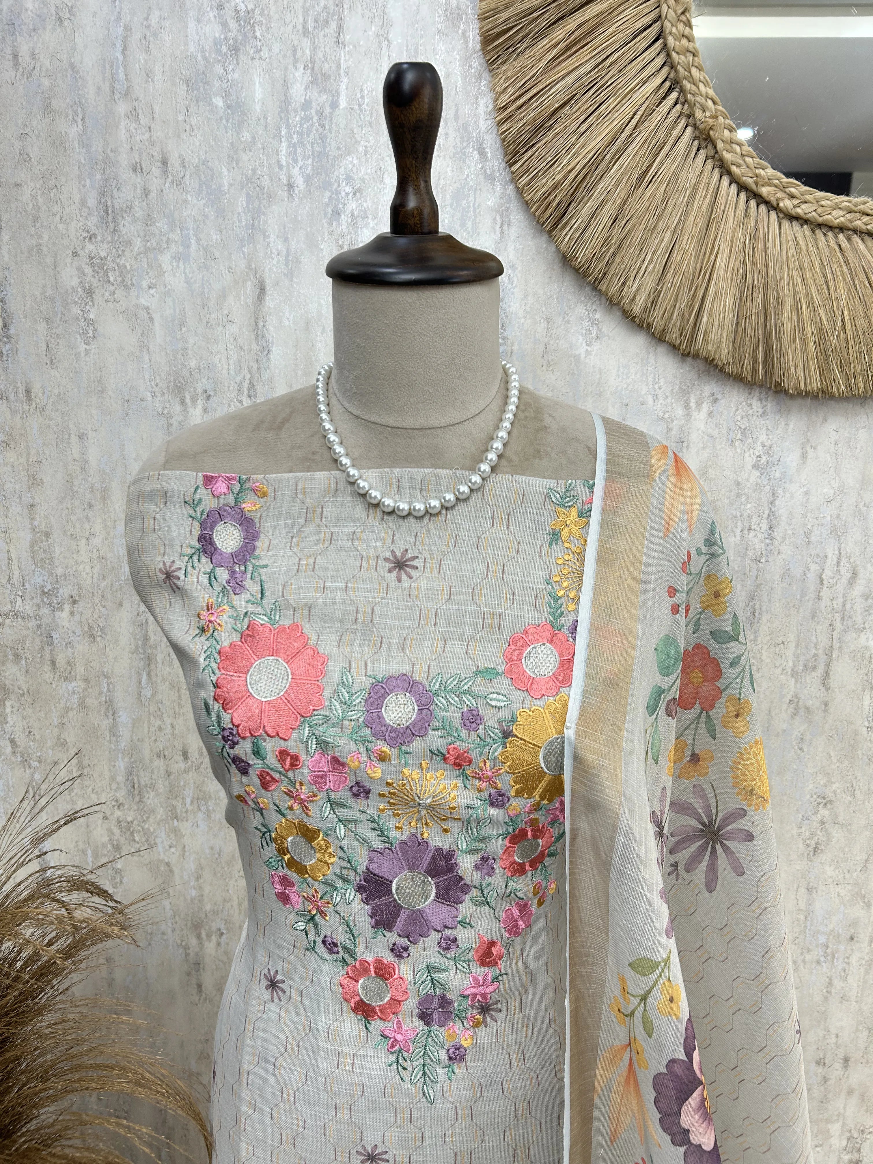 Blooming Grace Ensemble Unstitched Suit