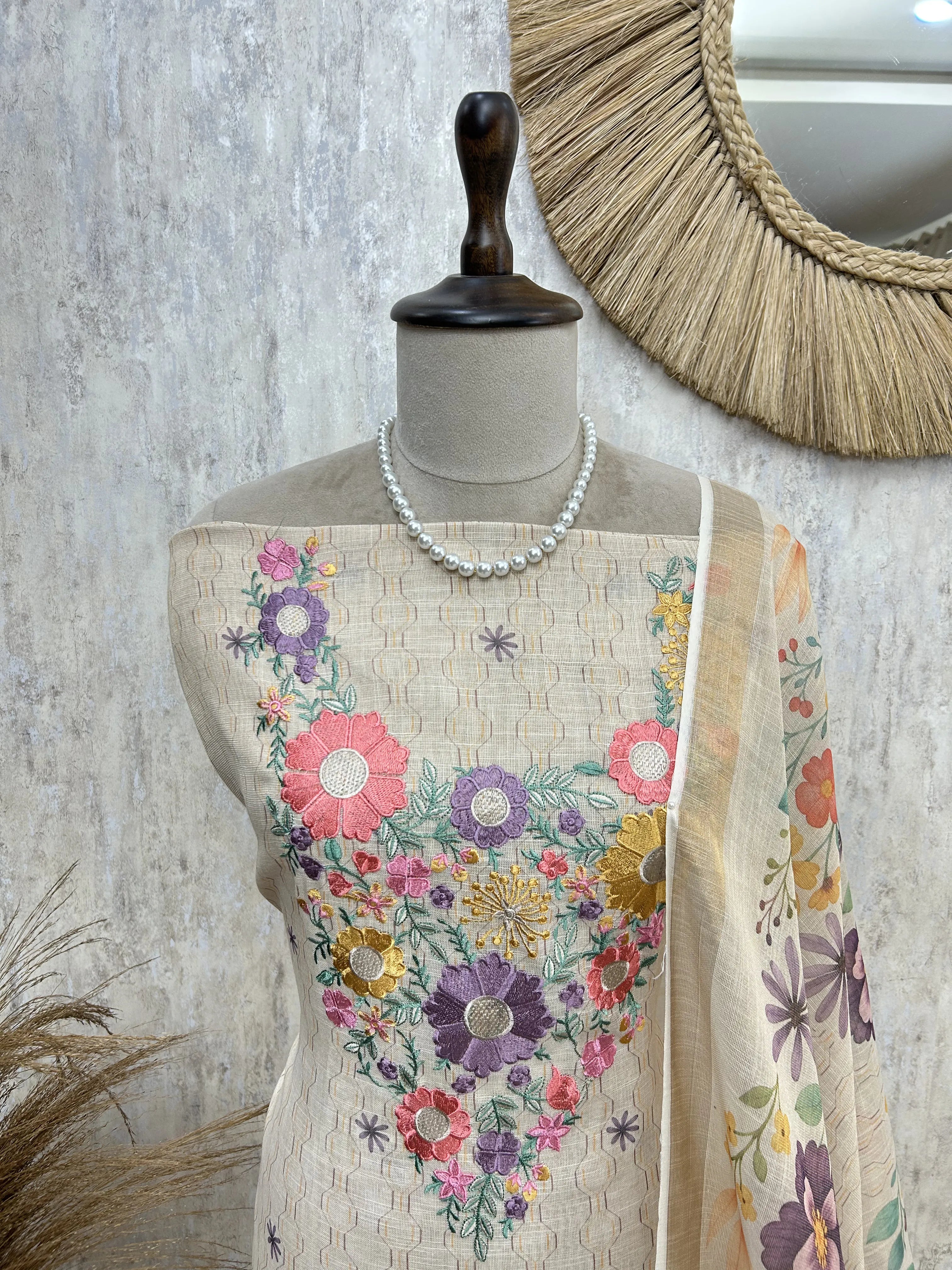 Blooming Grace Ensemble Unstitched Suit