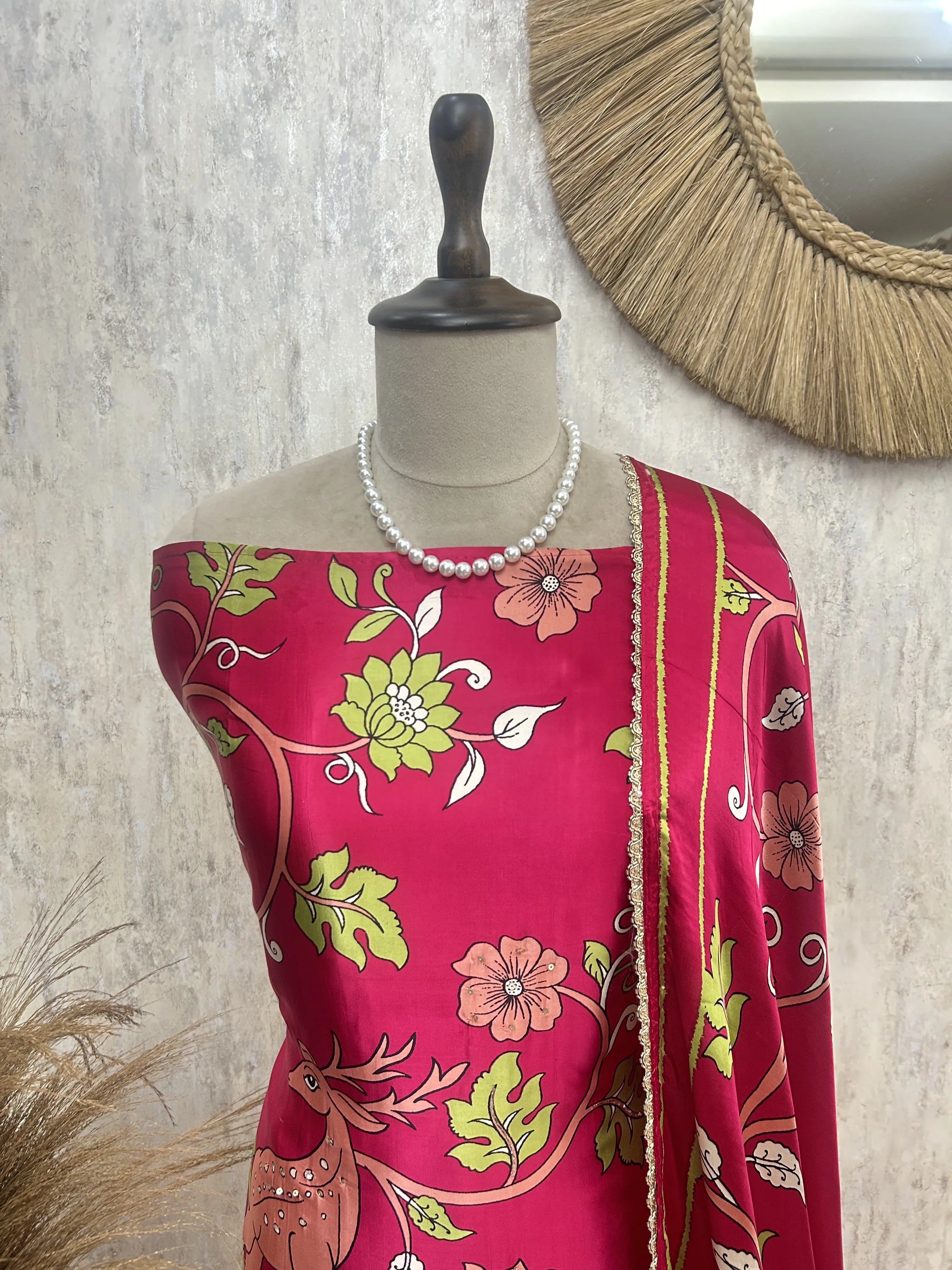 Petal Print Perfection Unstitched Suit