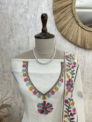 Soft Blossom Embroidery Unstitched Suit