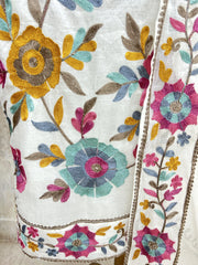 Soft Blossom Embroidery Unstitched Suit