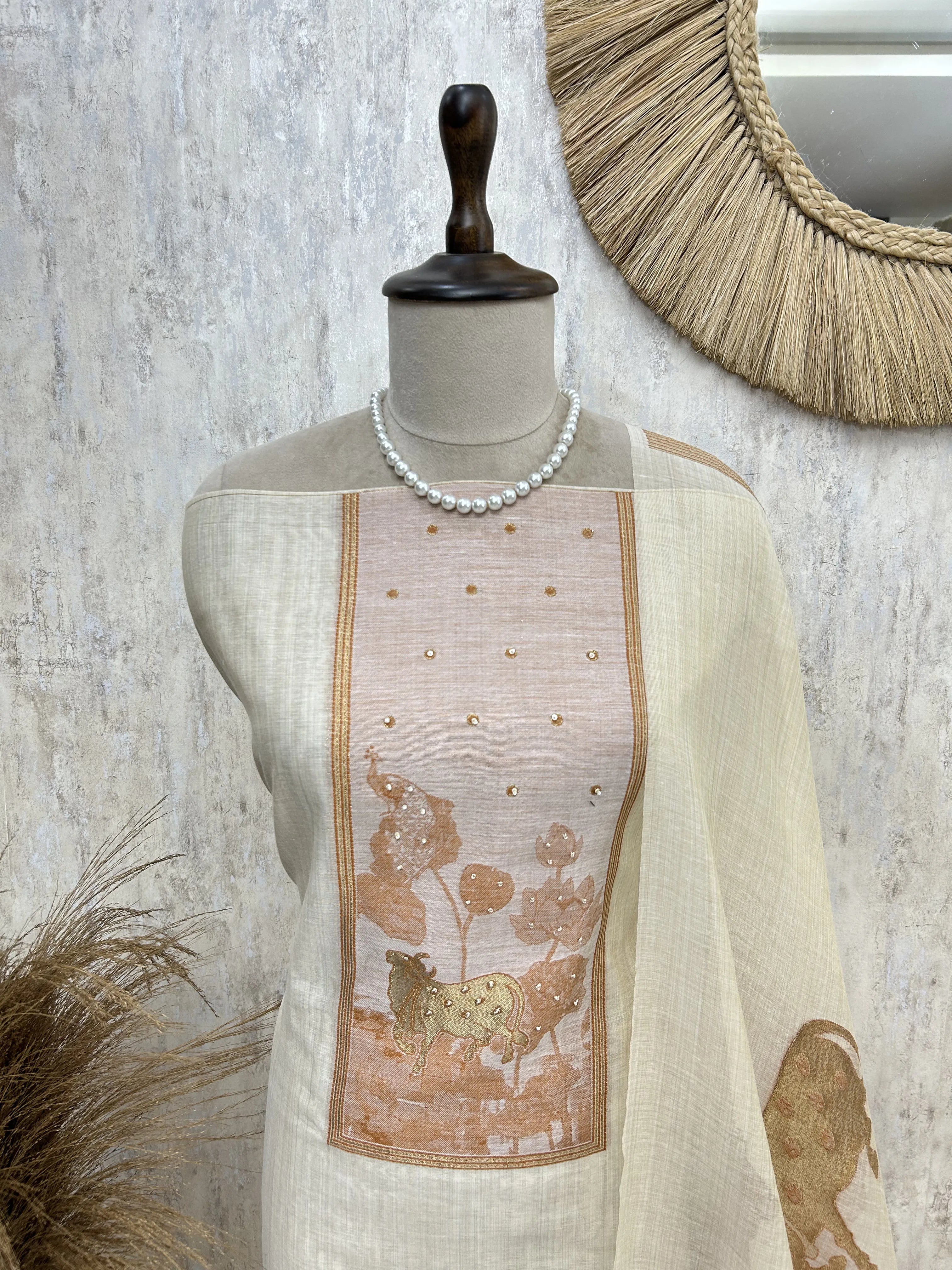 Lotus Meadow Charm Unstitched Suit