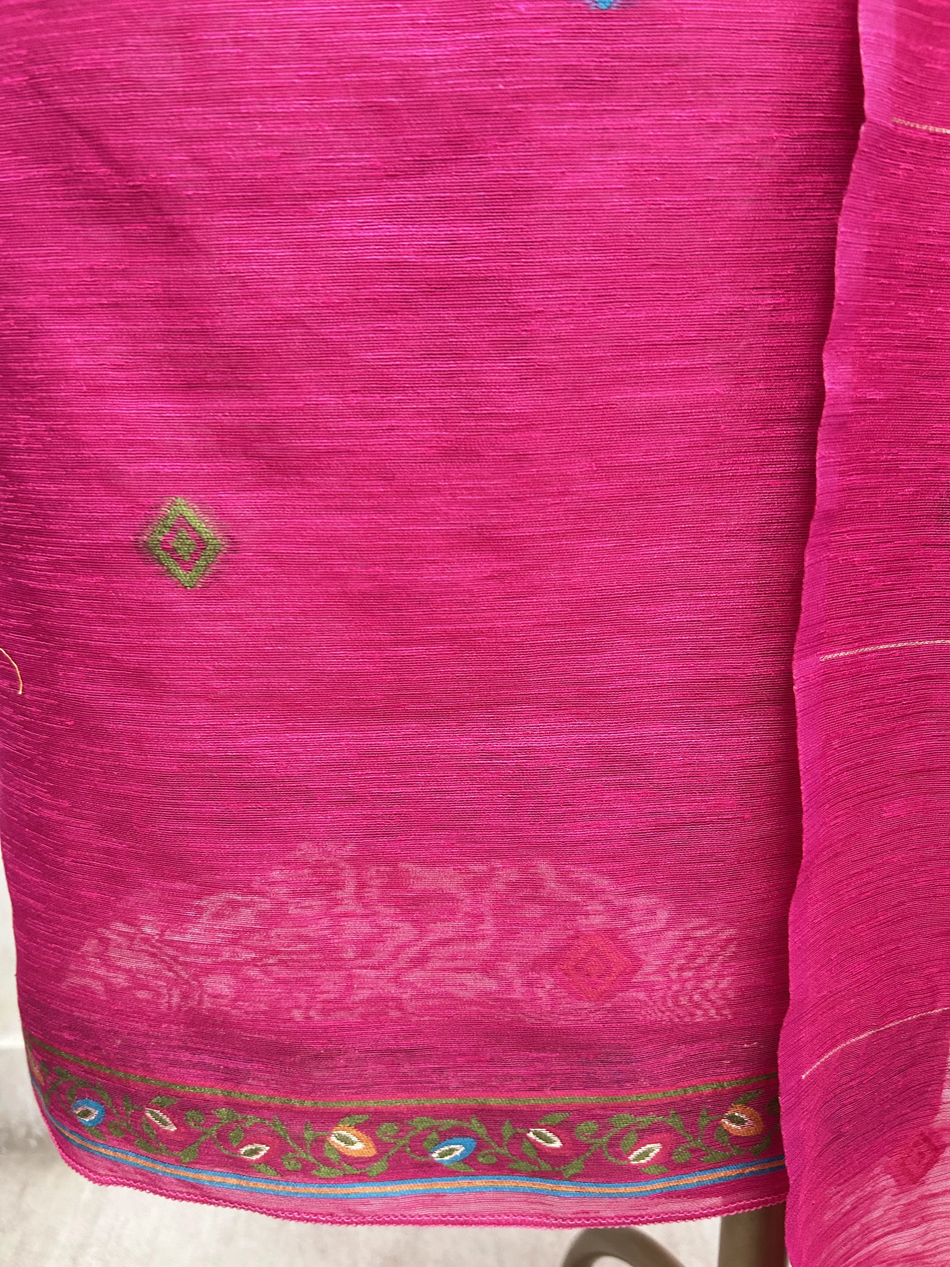 Peacock Grace Drape Unstitched Suit