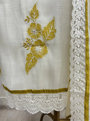 Elegant Lace Bloom Unstitched Suit