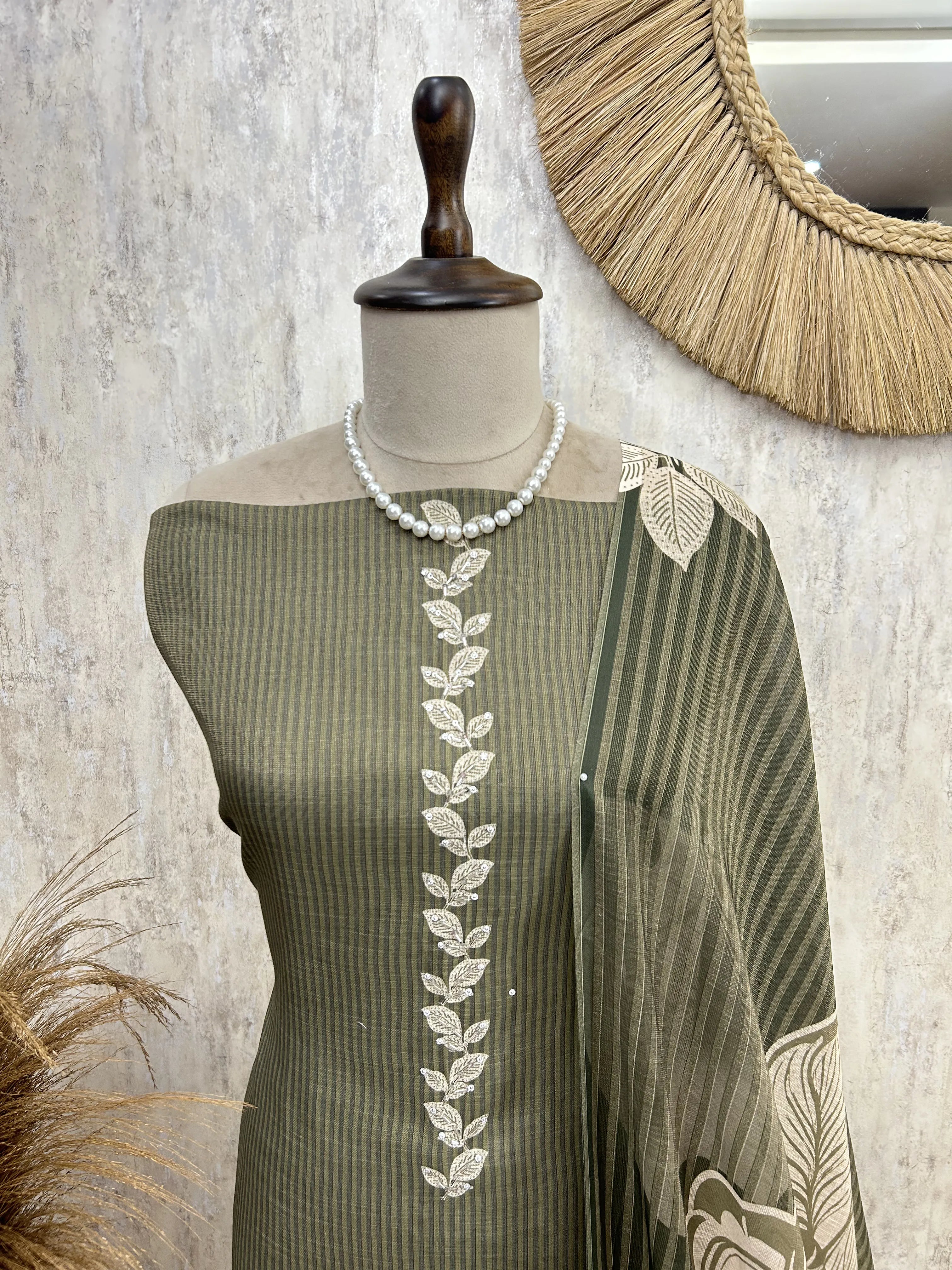 Rosewood Bloom Ensemble Unstitched Suit