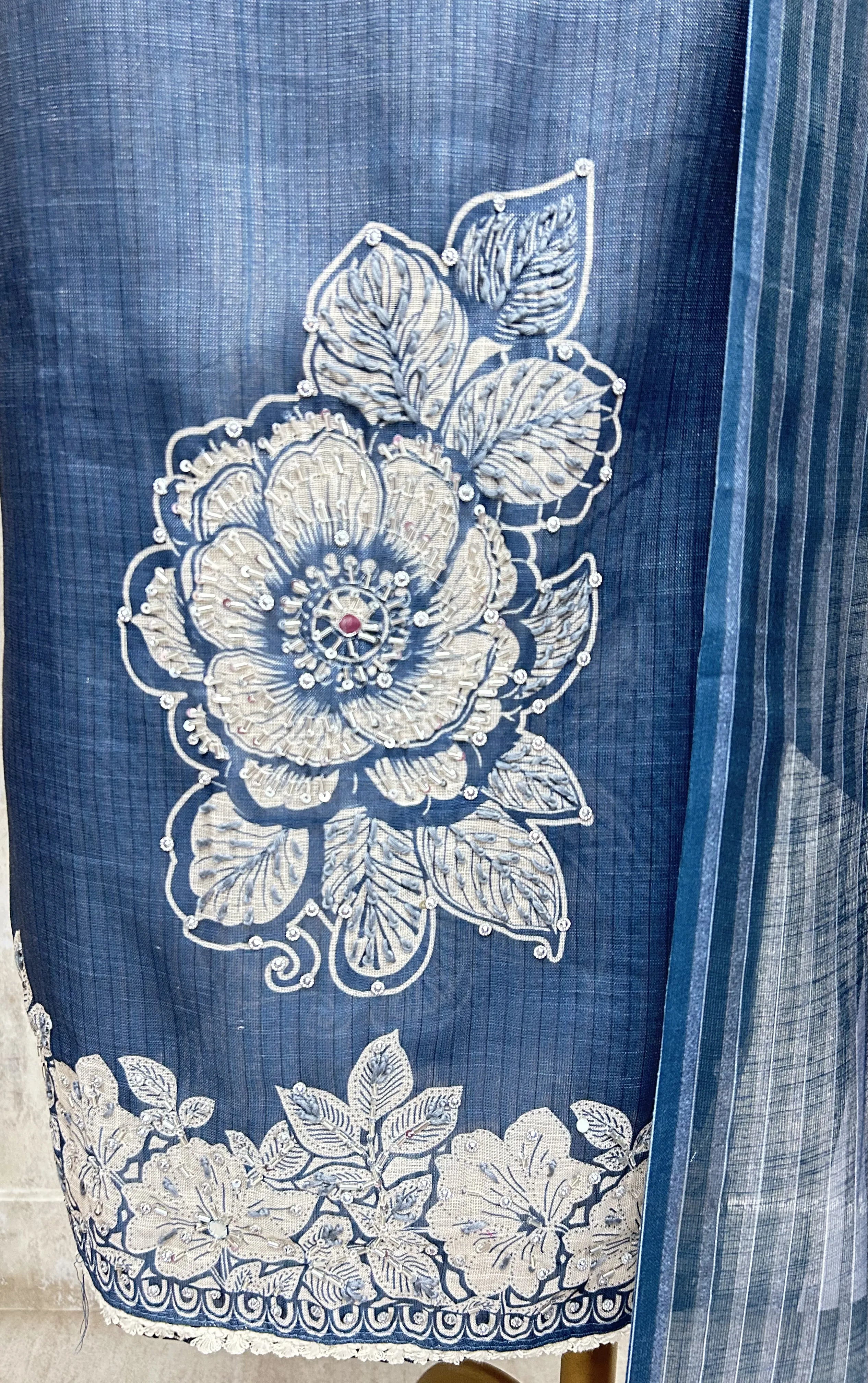 Rosewood Bloom Ensemble Unstitched Suit