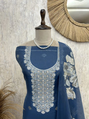 Timeless Indigo Craft Unstitched Suit