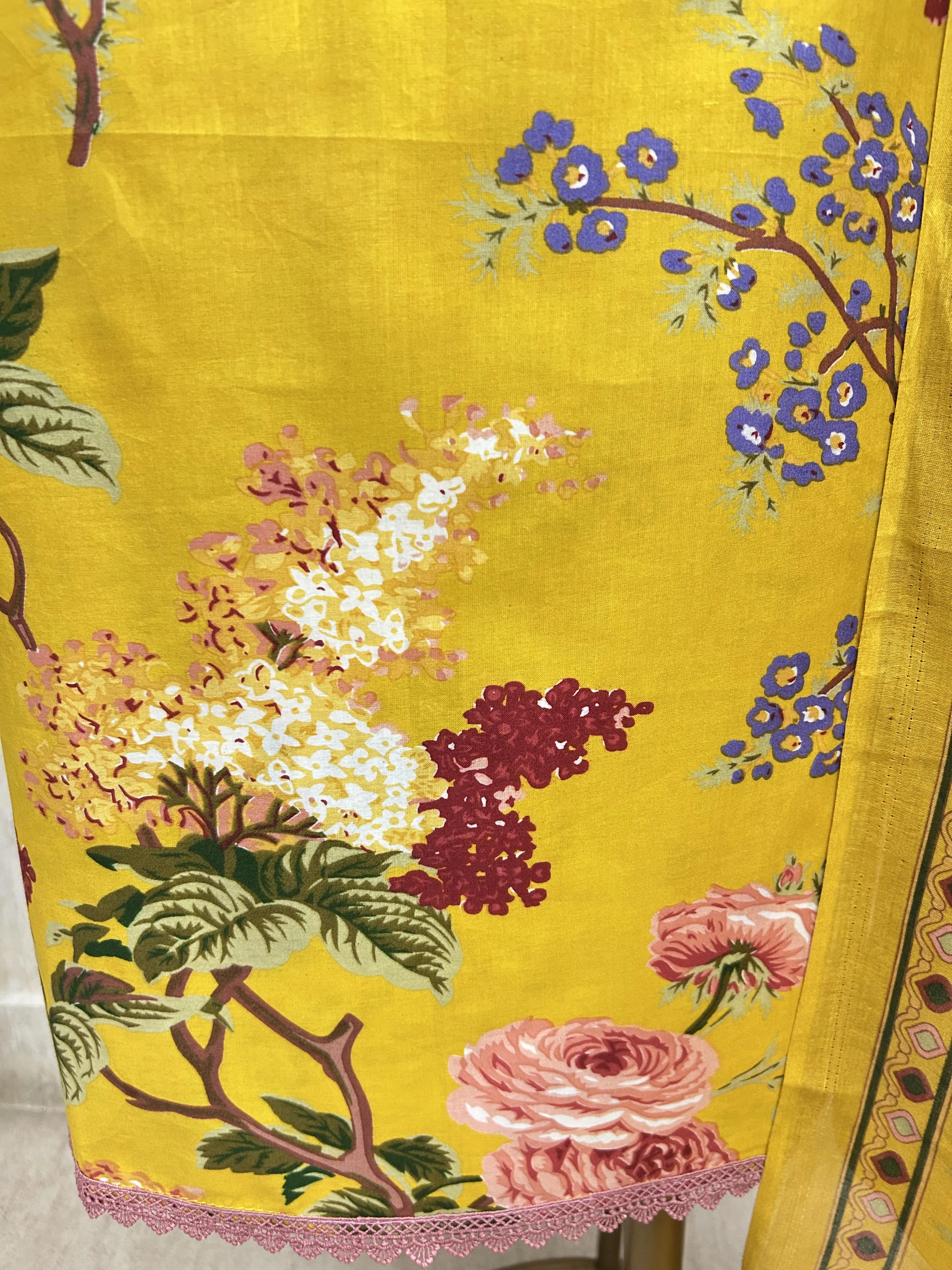 Pastel Blossom Charm Unstitched Suit