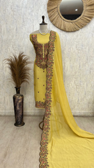 Blush Floral Elegance Unstitched Suit