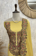 Blush Floral Elegance Unstitched Suit