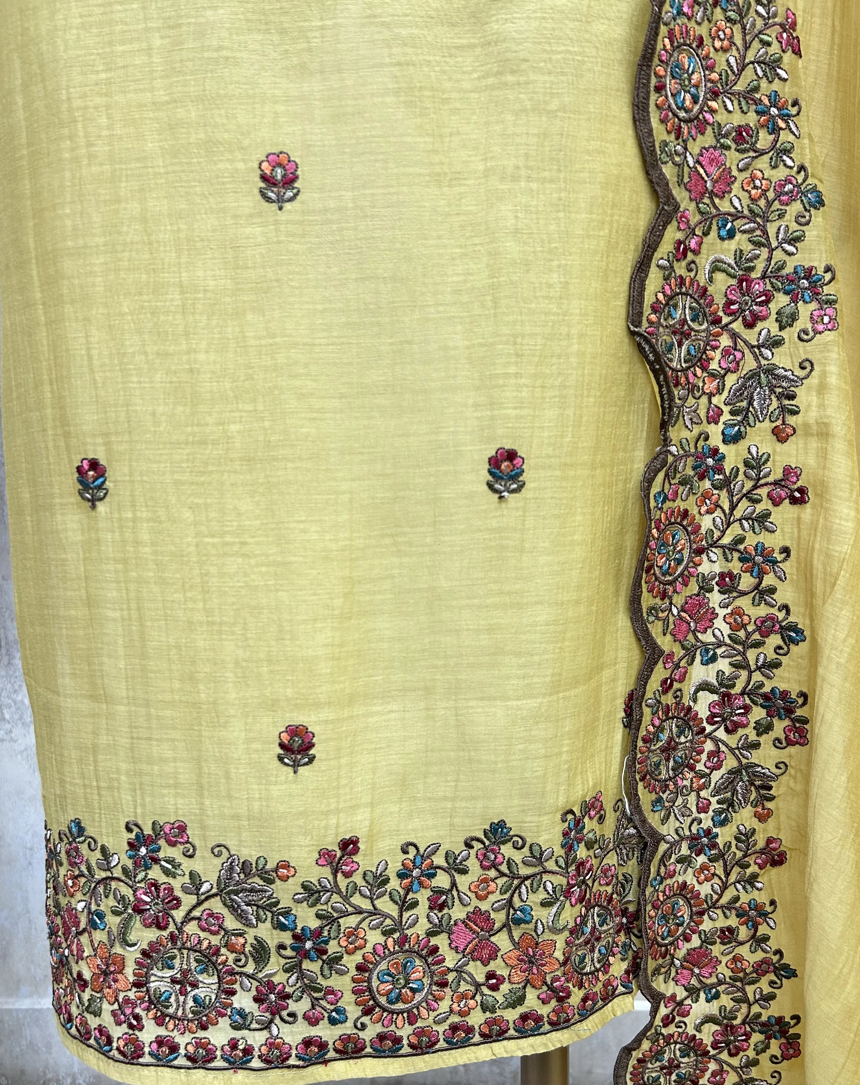 Blush Floral Elegance Unstitched Suit