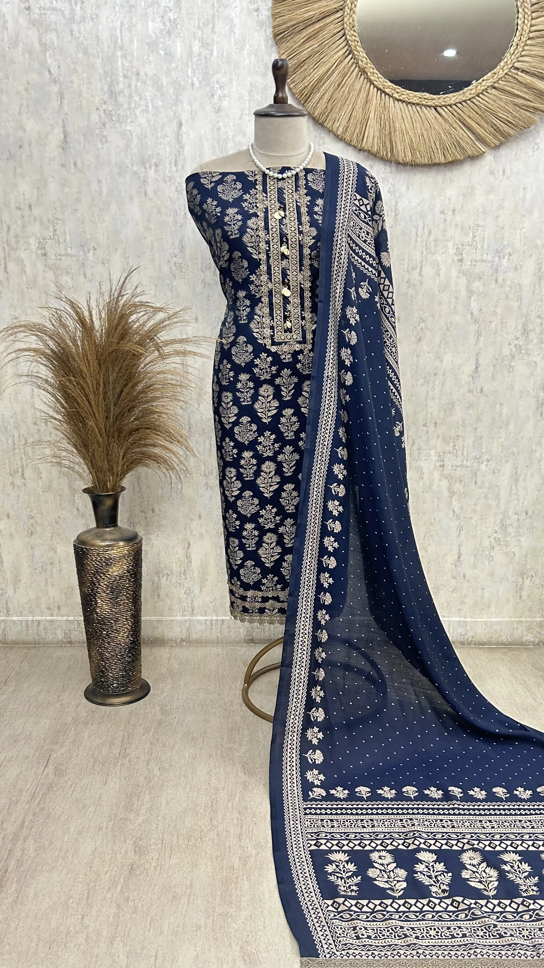 Classic Ethnic Charm Unstitched Suit