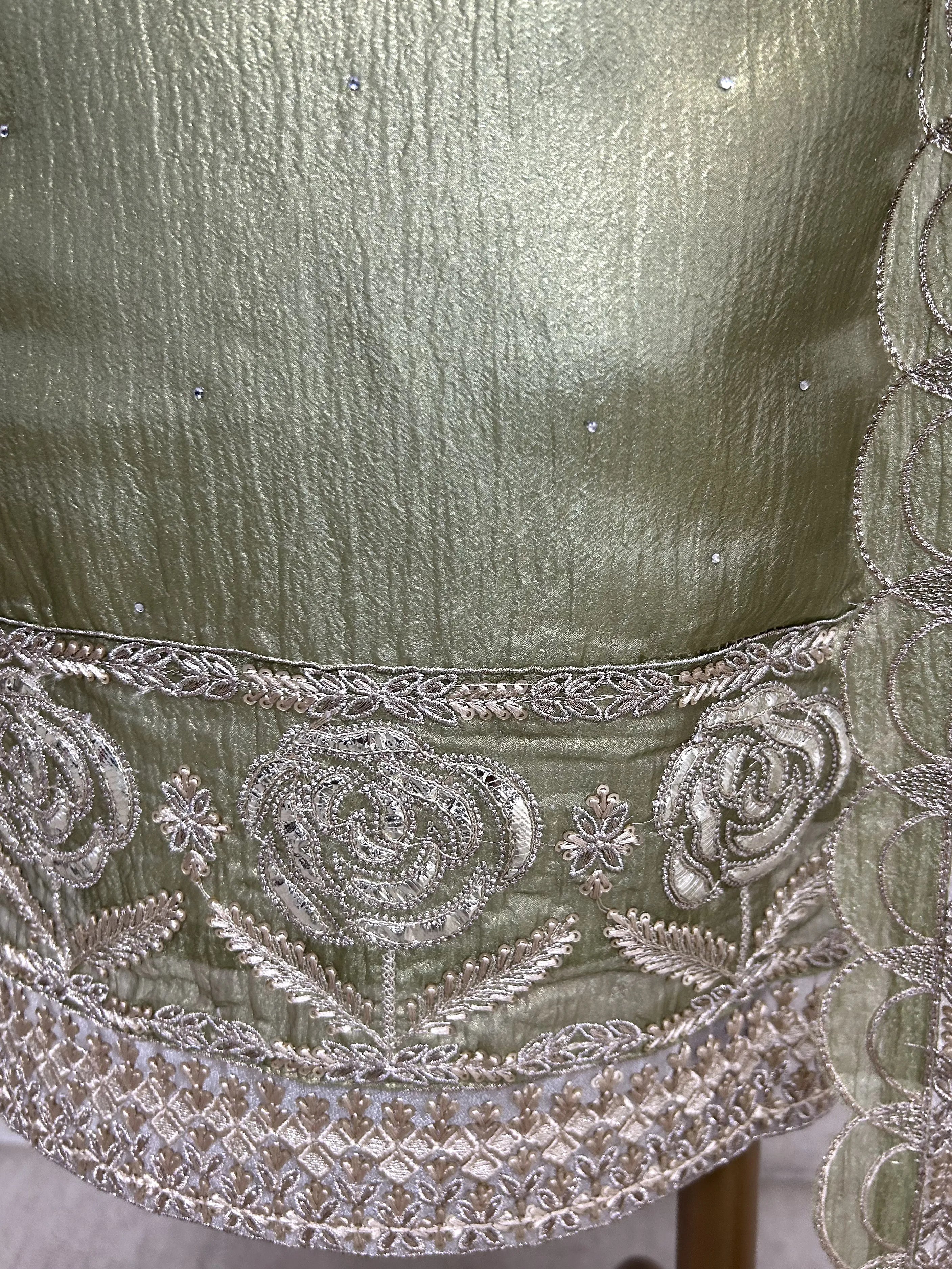 Crust Tissue Organza Unstitched Suit Set