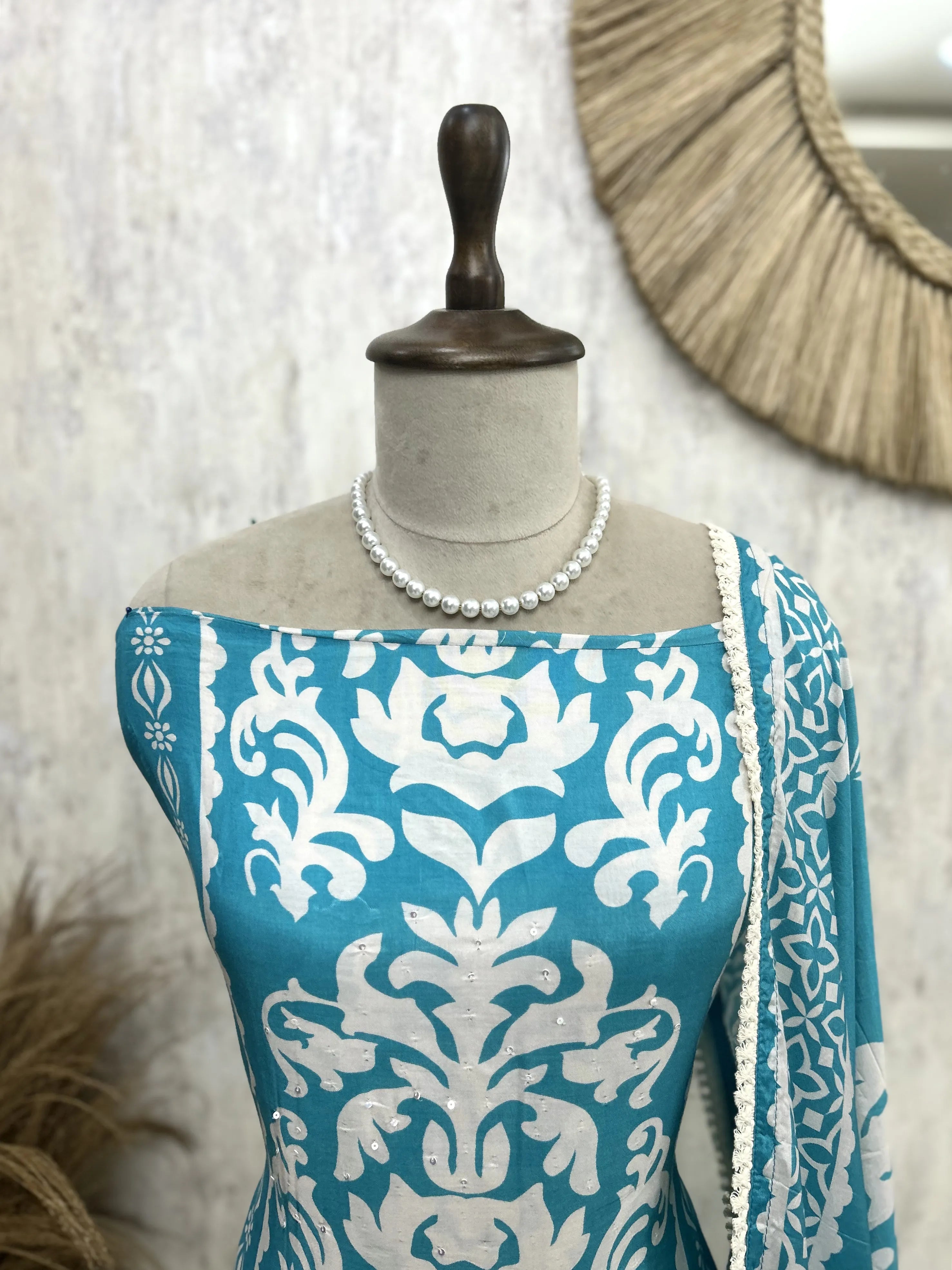 Muslin Unstitched Suit Set With Muslin Dupatta