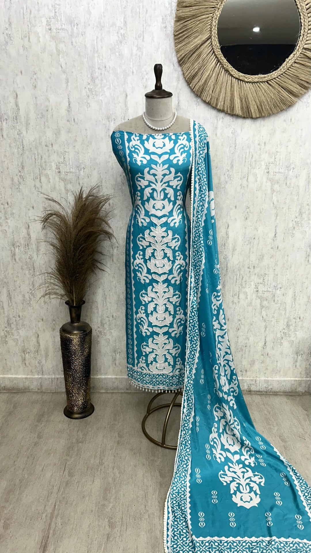 Muslin Unstitched Suit Set With Muslin Dupatta