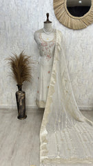 Ivory Elegant Tissue Unstitched Suit Set